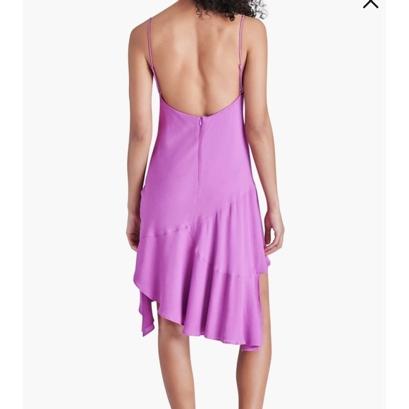 Steve Madden Tarin Dress L Orchid Purple Asymmetric Hem Slip Midi NWT - Picture 2 of 13